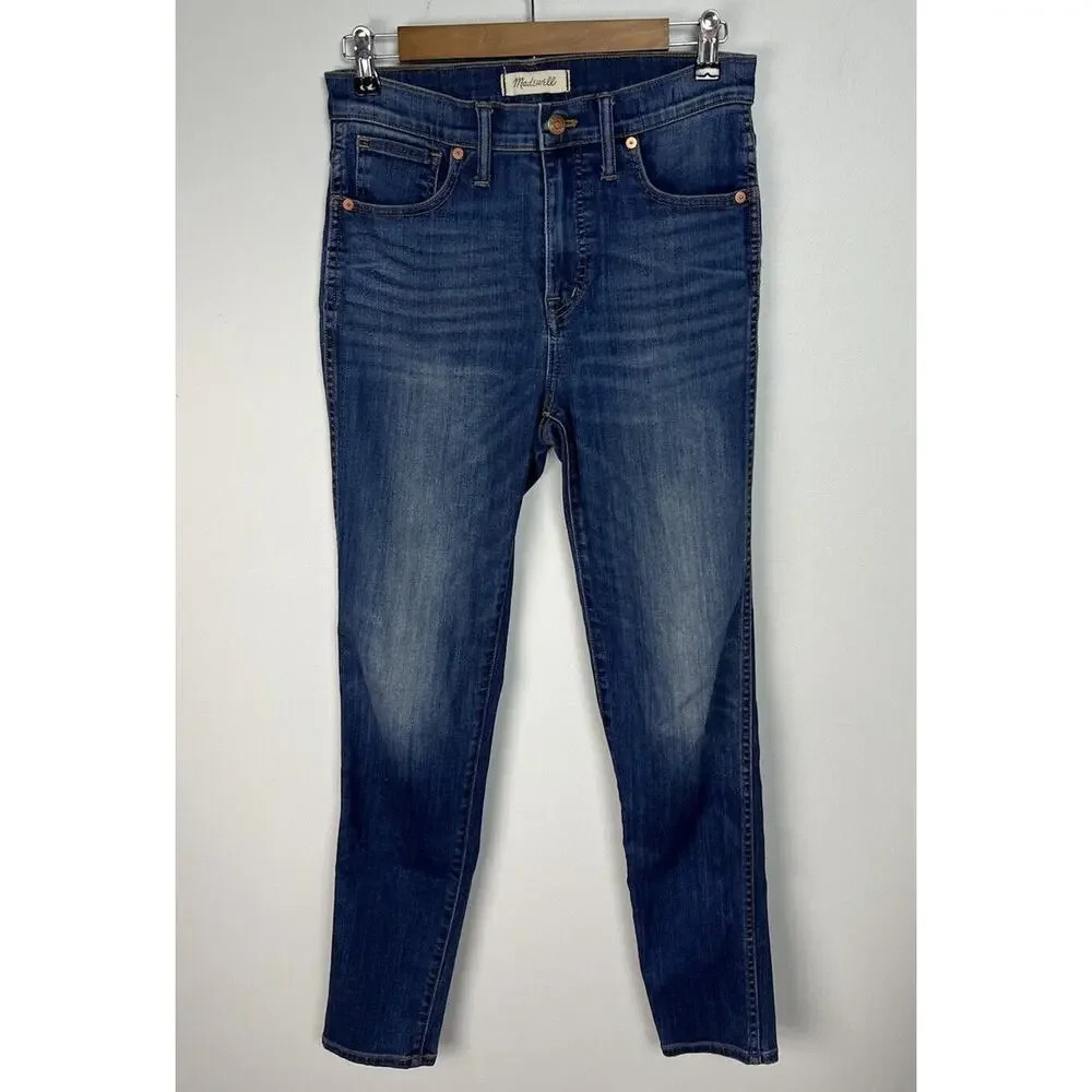 Madewell 10" High-Rise Skinny Jeans in Danny Wash Tencel Denim Edition Size 28